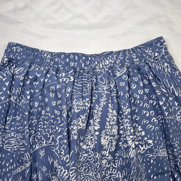 Boden Skirt Size 4R Blue White Floral A-Line Short Lined Pull-On Cotton Casual - Picture 9 of 11